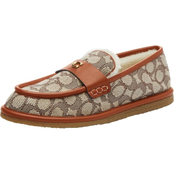 Coach Forest Slipper Women's Sz 10B Cocoa/Burnished Amber Leather Pull-On Loafer - Picture 1 of 4
